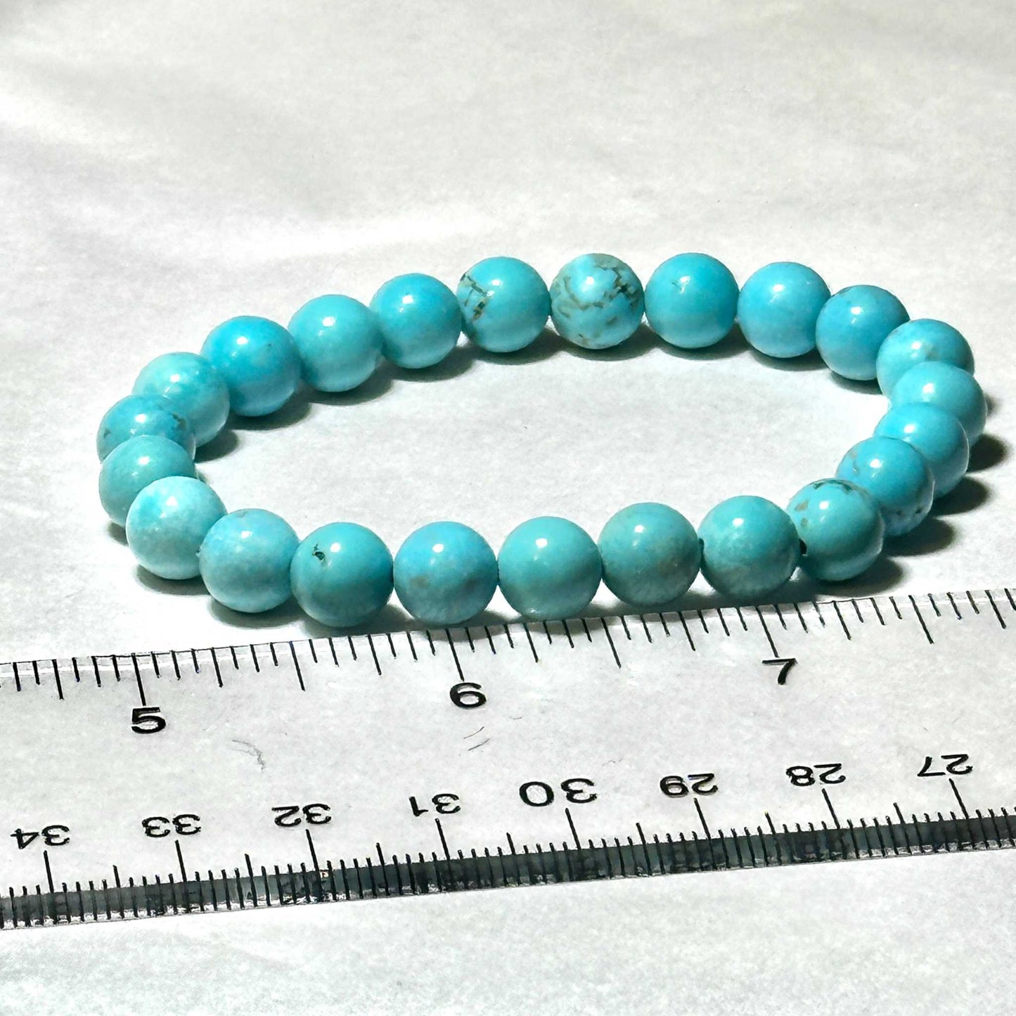 Blue Howlite Round Bead Bracelet - Anger Dissipation