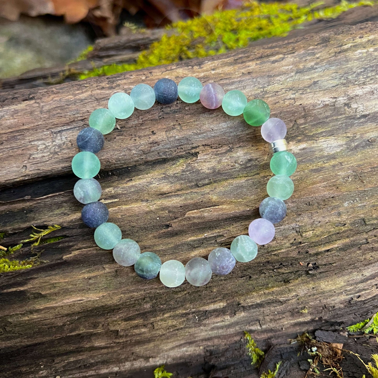Fluorite Frosted Bead Bracelet