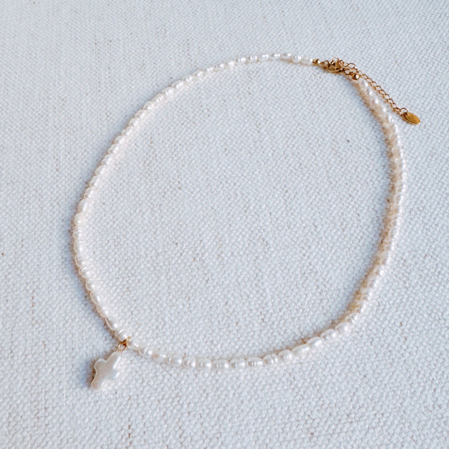 Genuine Freshwater Pearl Cross Necklace