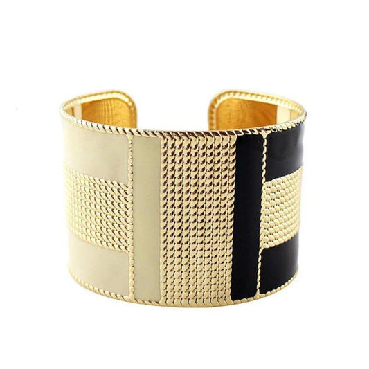 Cuff Bracelet  with Ceramic Colors