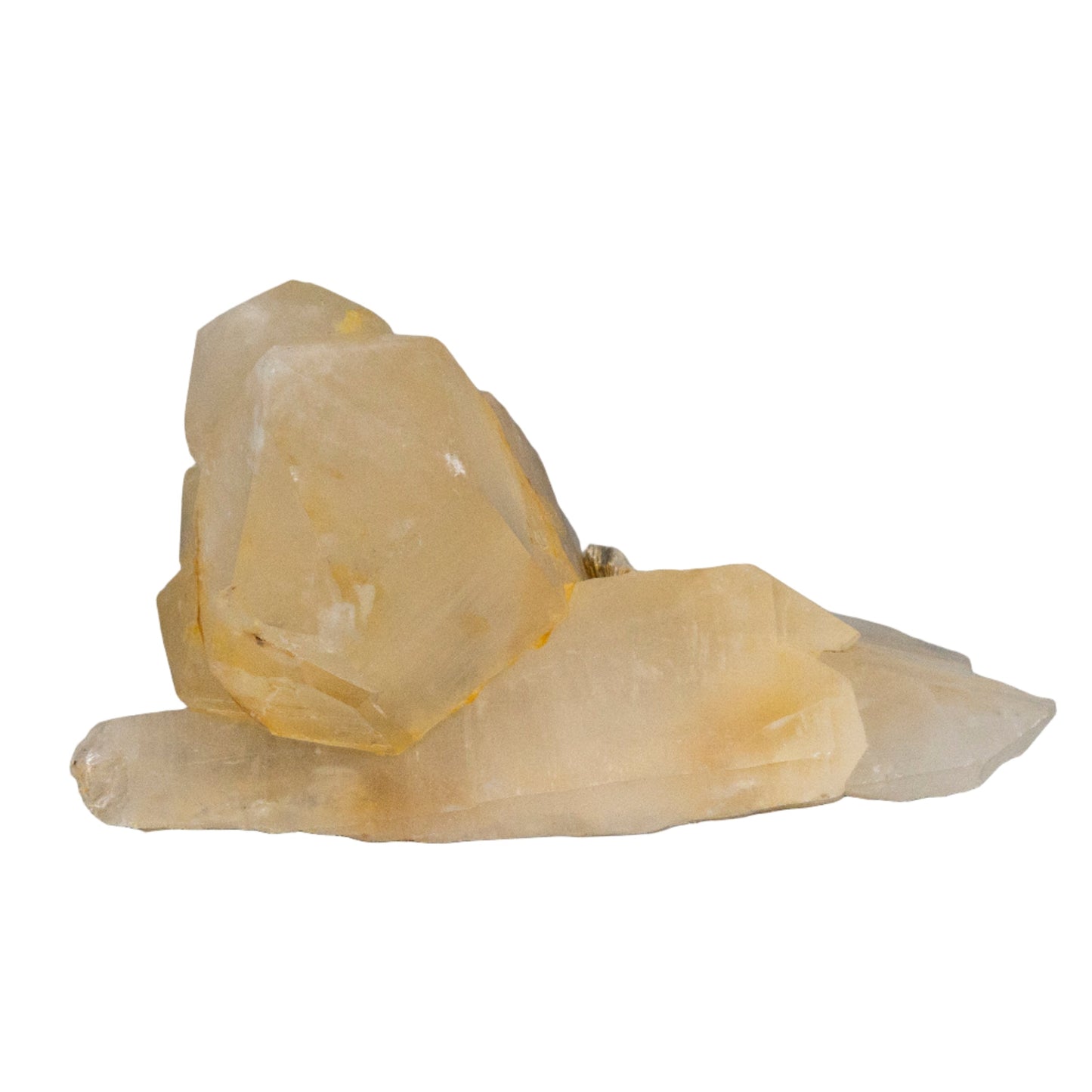 Golden Healer Quartz Point Cluster with Mica and Black Tourmaline Inclusions