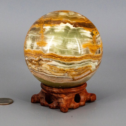 Green Onyx Sphere w/t Stand XL 100mm