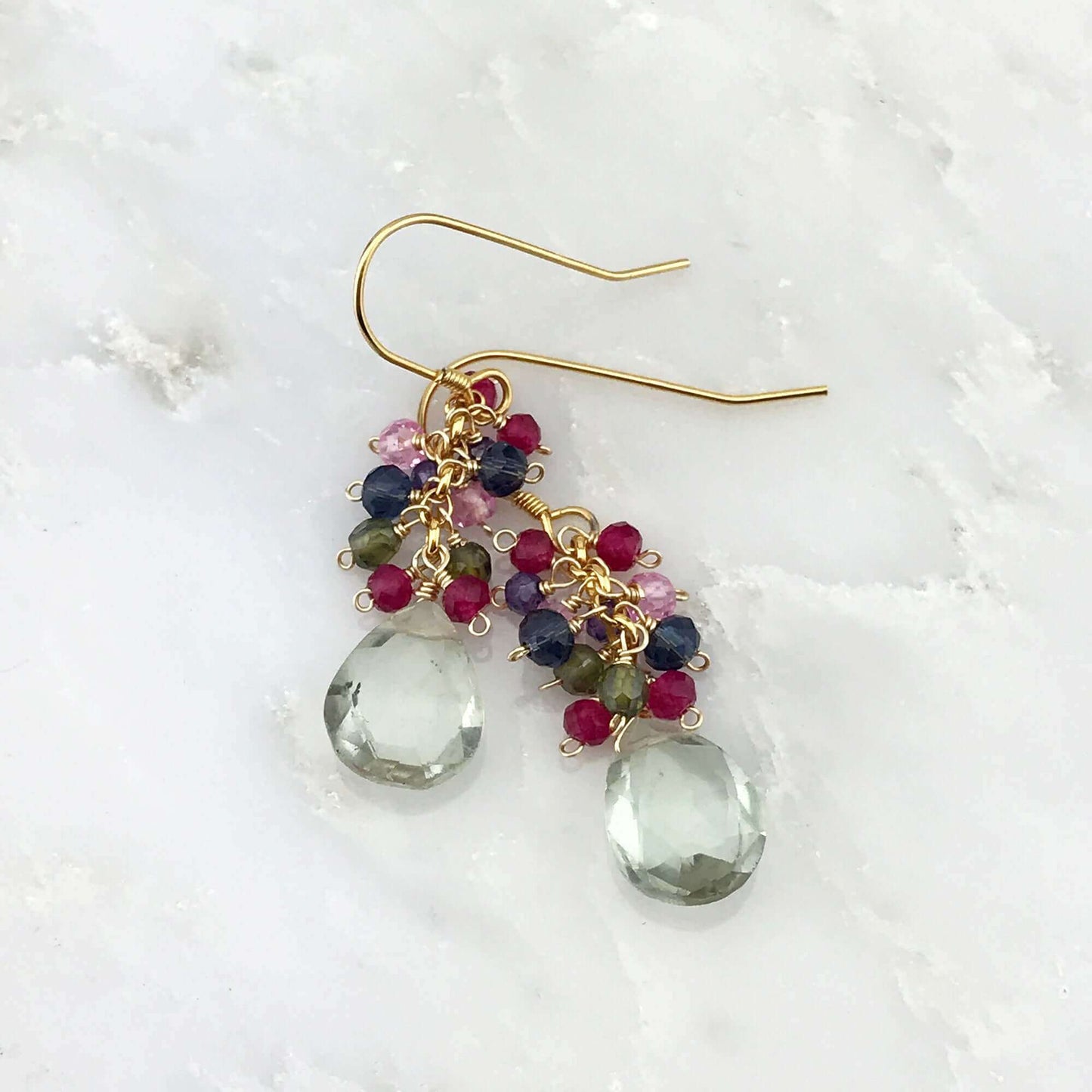 Green Amethyst Bala Earrings