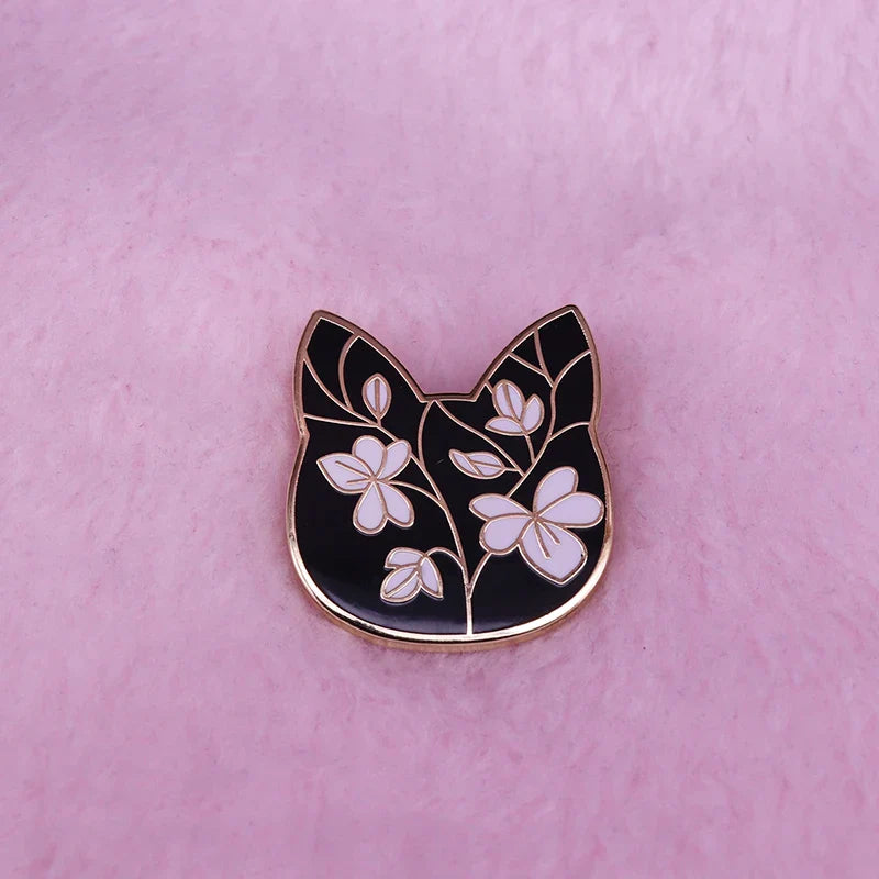 Black Cat Enamel Pin Cute Animal Jewelry