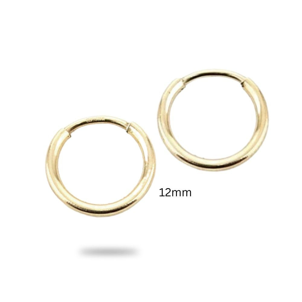 14k Yellow Gold Filled Hoop Earrings 12 Mm