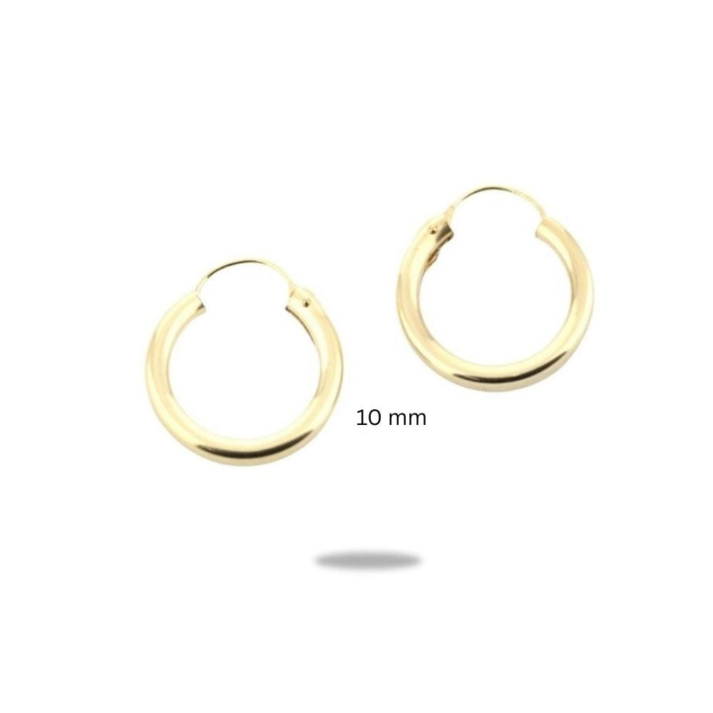 14k Yellow Gold Filled Hoop Earrings 10 Mm