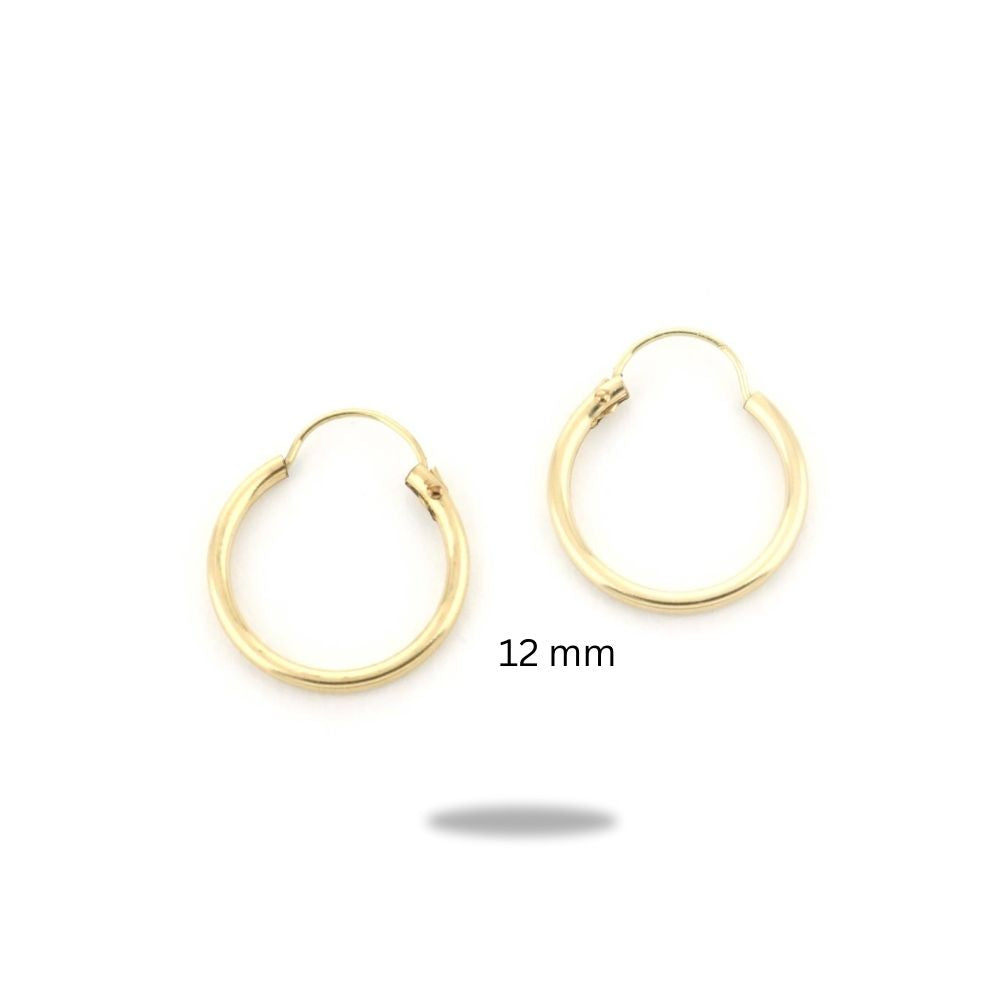 14k Yellow Gold Filled Hoop Earrings 12 Mm