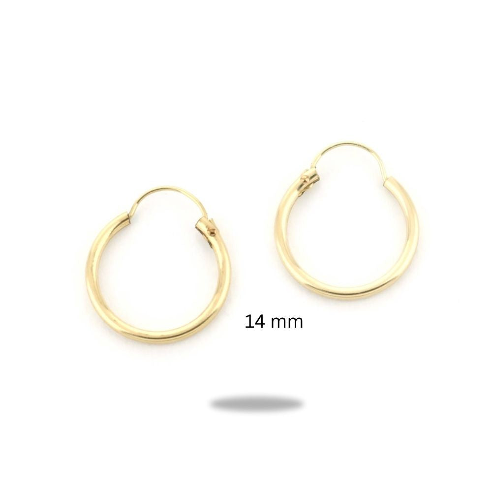 14k Yellow Gold Filled Hoop Earringsp 14 Mm