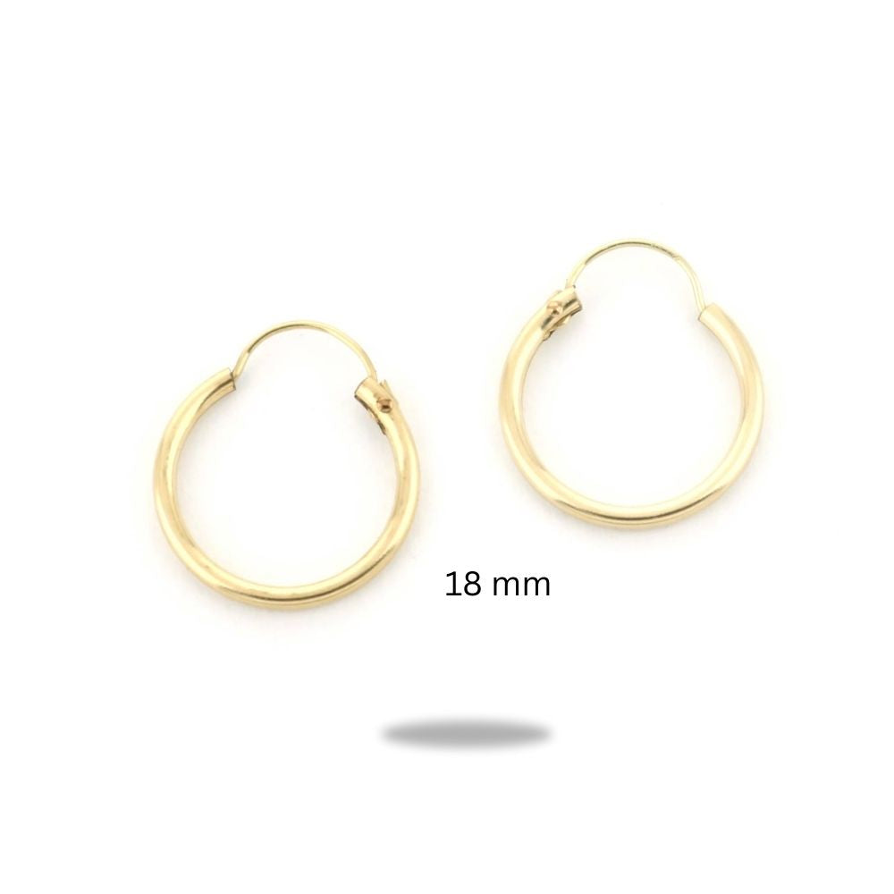 14k Yellow Gold Filled Hoop Earrings 18 Mm