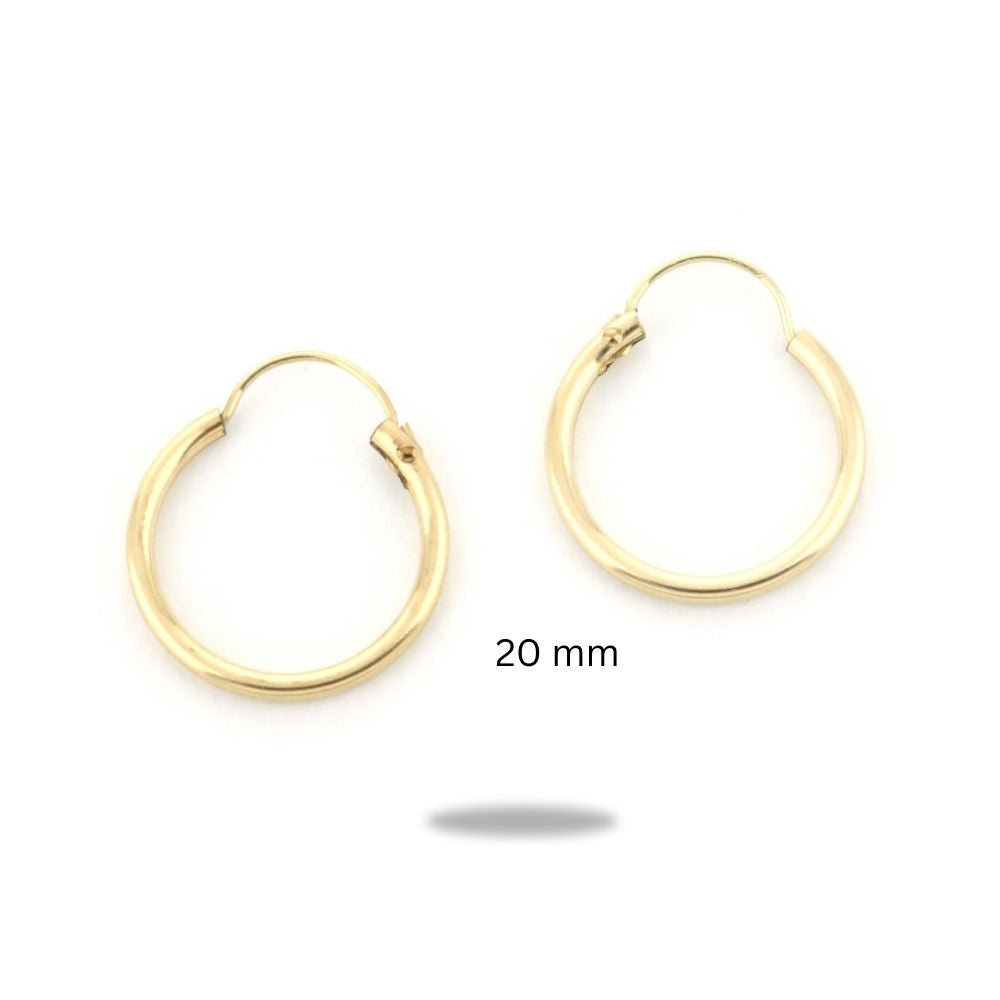 14k Yellow Gold Filled Hoop Earrings 20 Mm