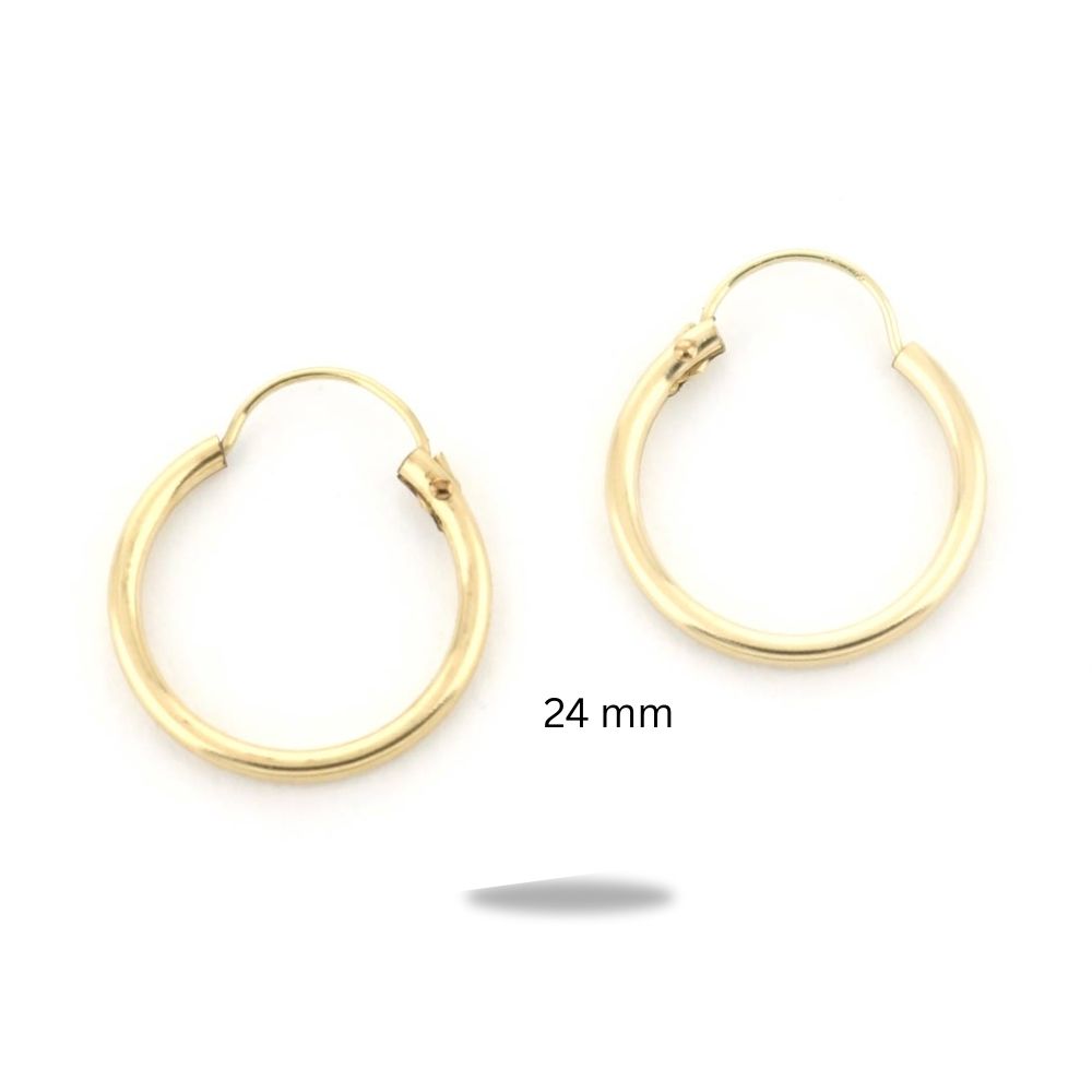 14k Yellow Gold Filled Hoop Earrings 24 Mm