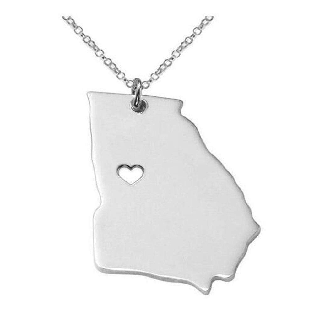 Georgia State Stainless Steel Necklace
