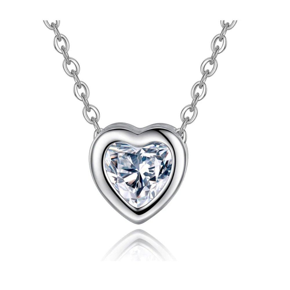 Heart Necklace Cubic Zirconia Crystal