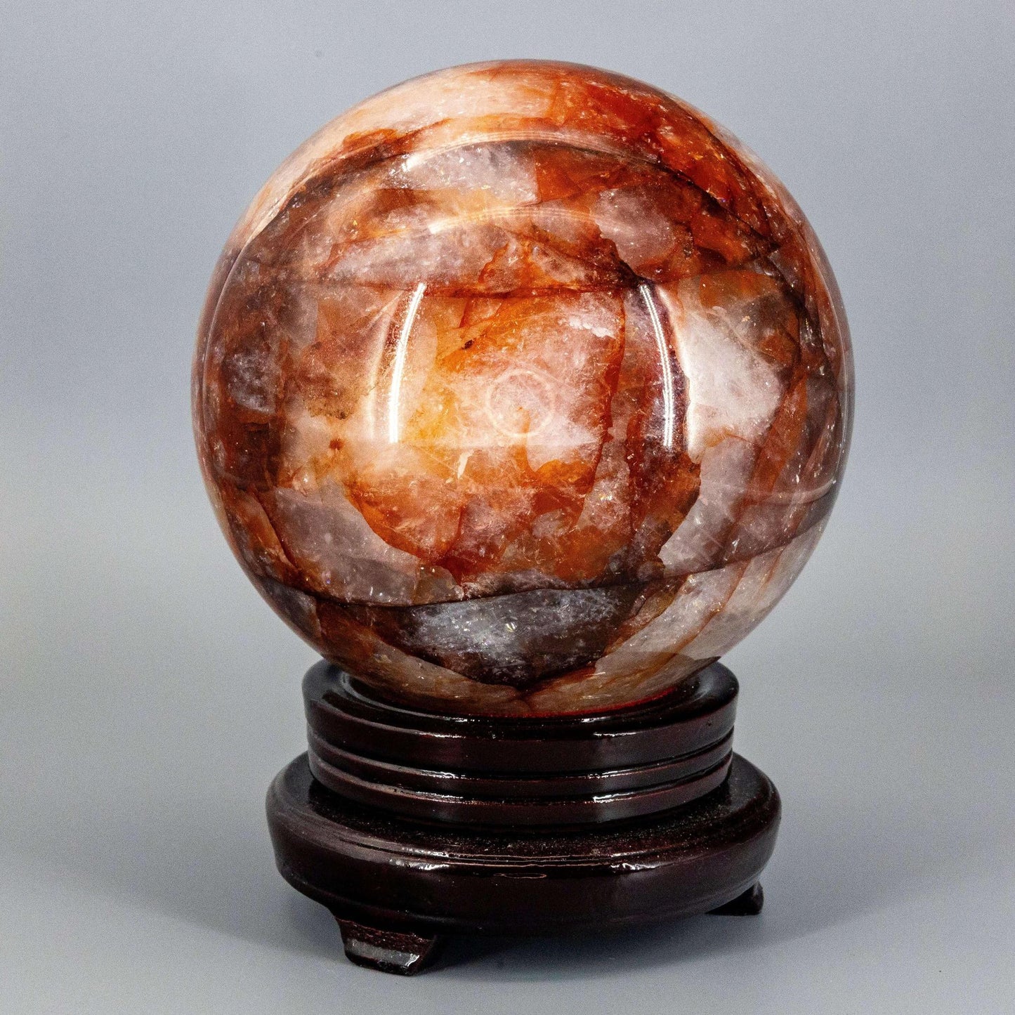 Hematoid "Fire" Quartz Sphere w/ Stand 158mm