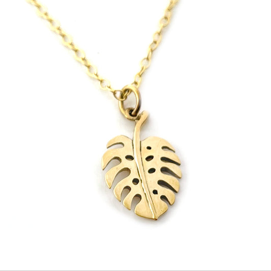 Monstera Delicioso Plant Addict 14k Gold Filled Necklace