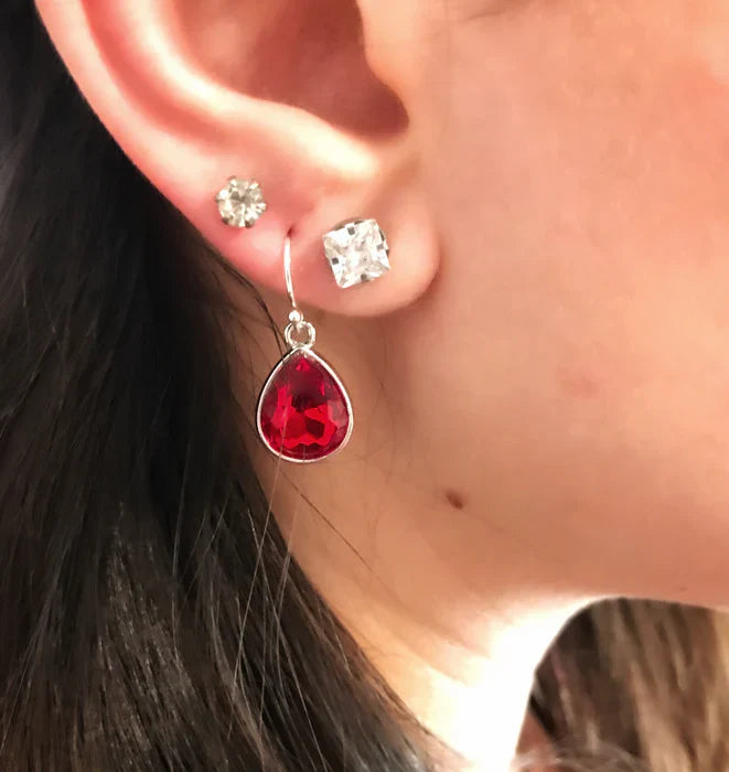 March Birthstone Earrings - Crystal Teardrop Earrings