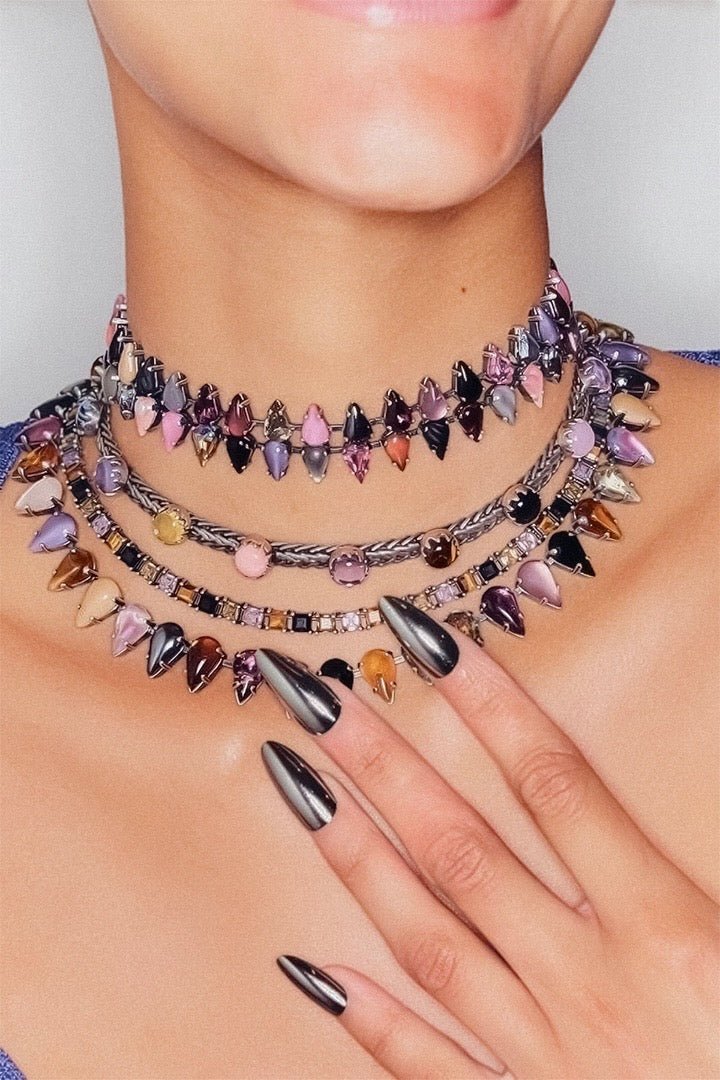 Tennis Necklace in Punk Rocks (Silver) SHIPS IN FEBRUARY
