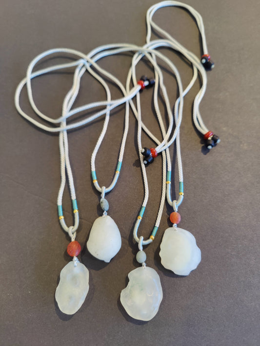 Gobi Desert Green Moss Agate Pendant with Adjustable Cord Necklace 28"