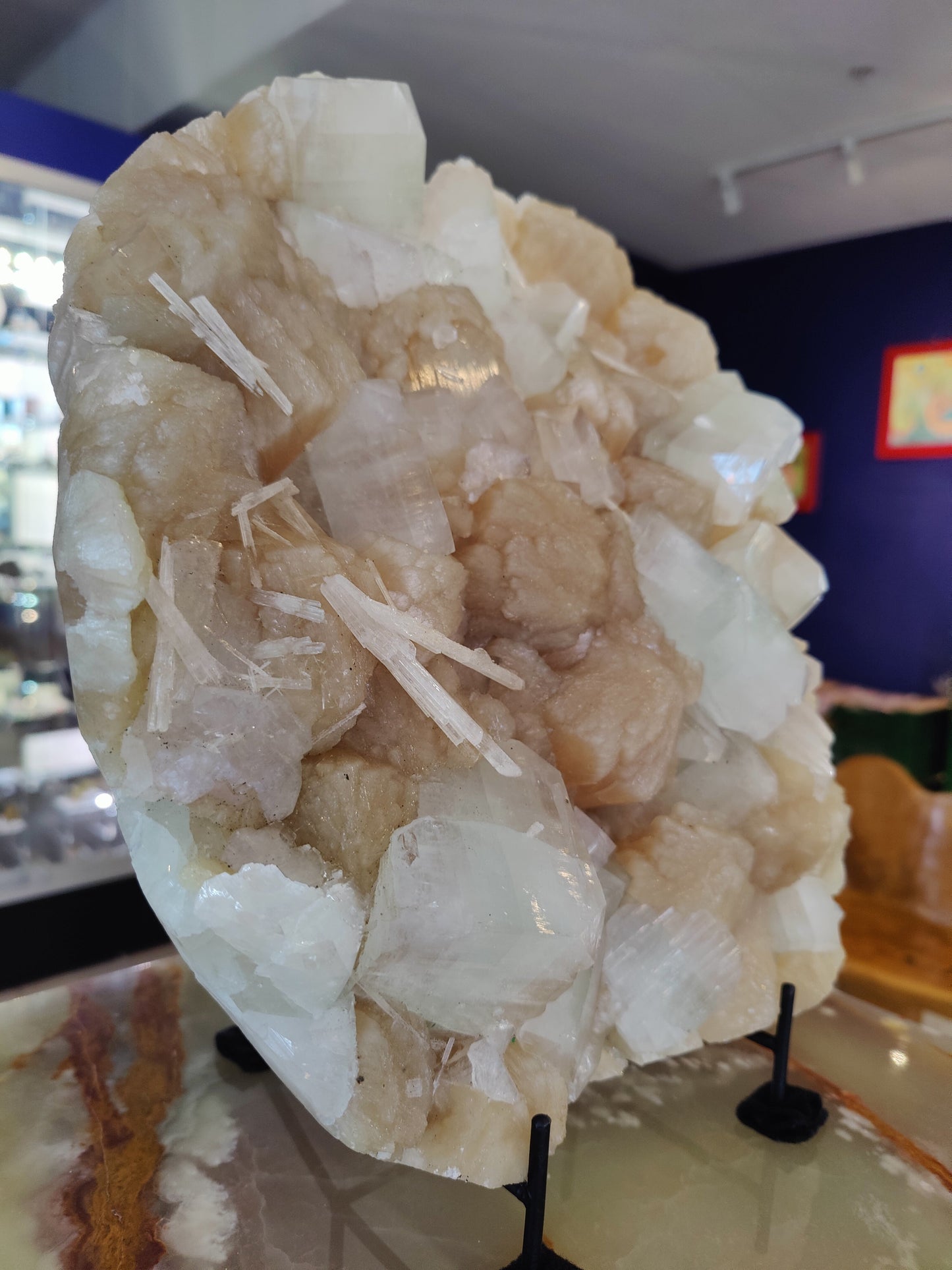 Clear Apophyllite Cubes with Stilbite & Scolecite Cabinet Specimen 7,245g
