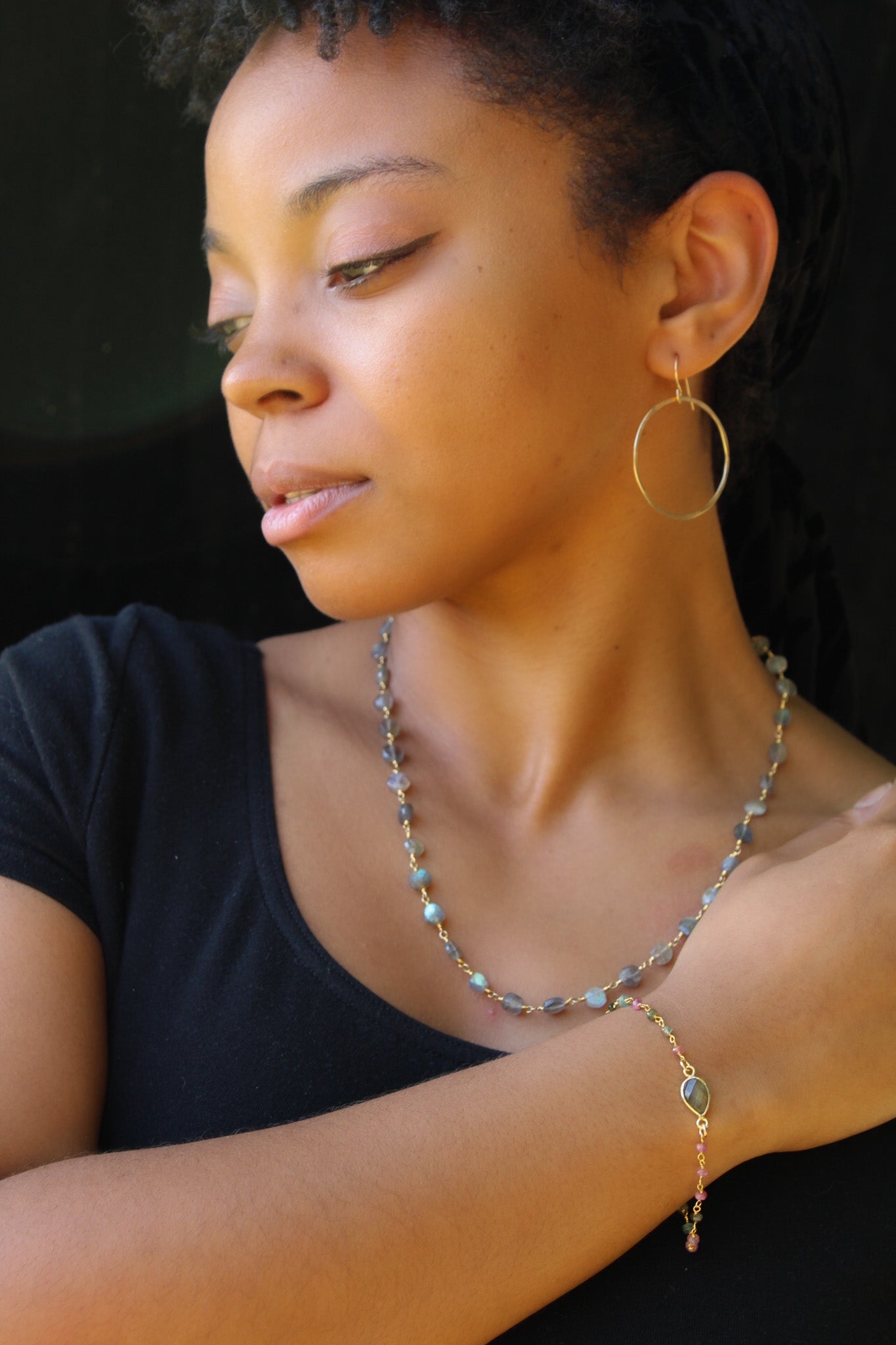 Labradorite Necklace – 14k Gold Filled, Hand-Wrapped, 19 Inch