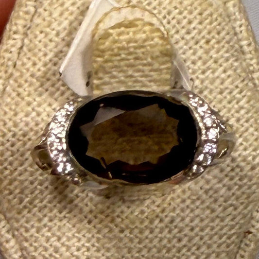 Smokey Quartz Ring Size 9 (04.0056)
