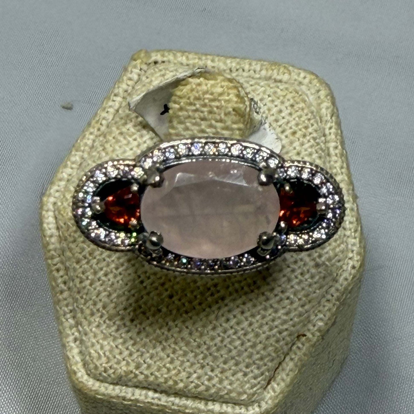 Rose Quartz & Pink Tourmaline Ring Size 7 (08.3074)
