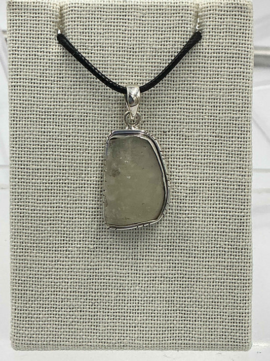 Sterling Silver Lined Bezel Libyan Desert Glass Pendant