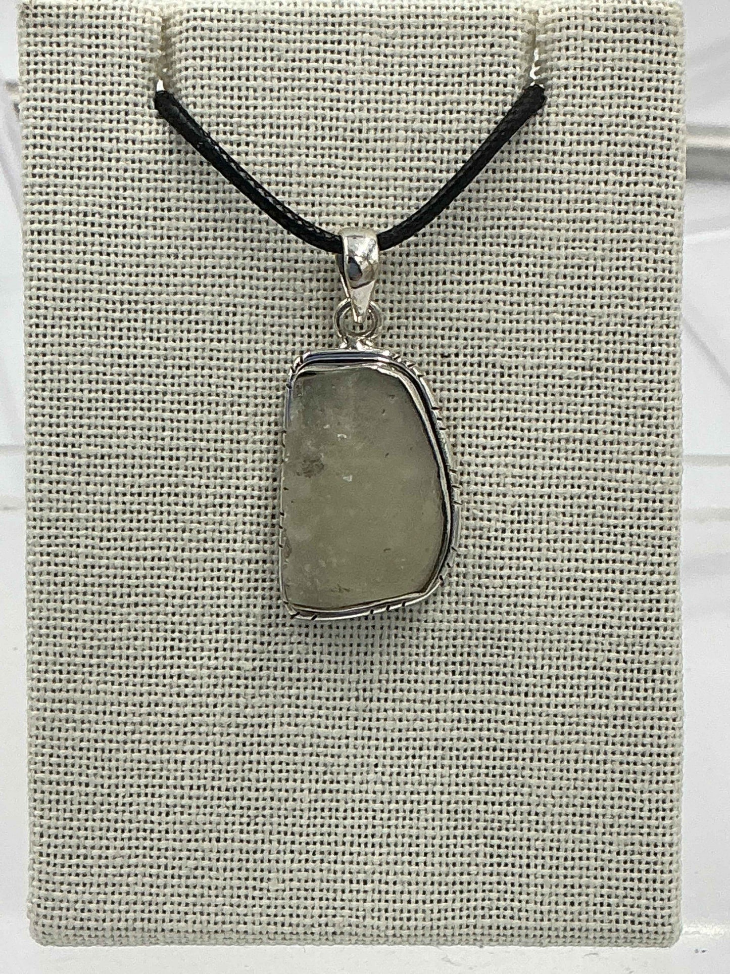 Sterling Silver Lined Bezel Libyan Desert Glass  Pendant