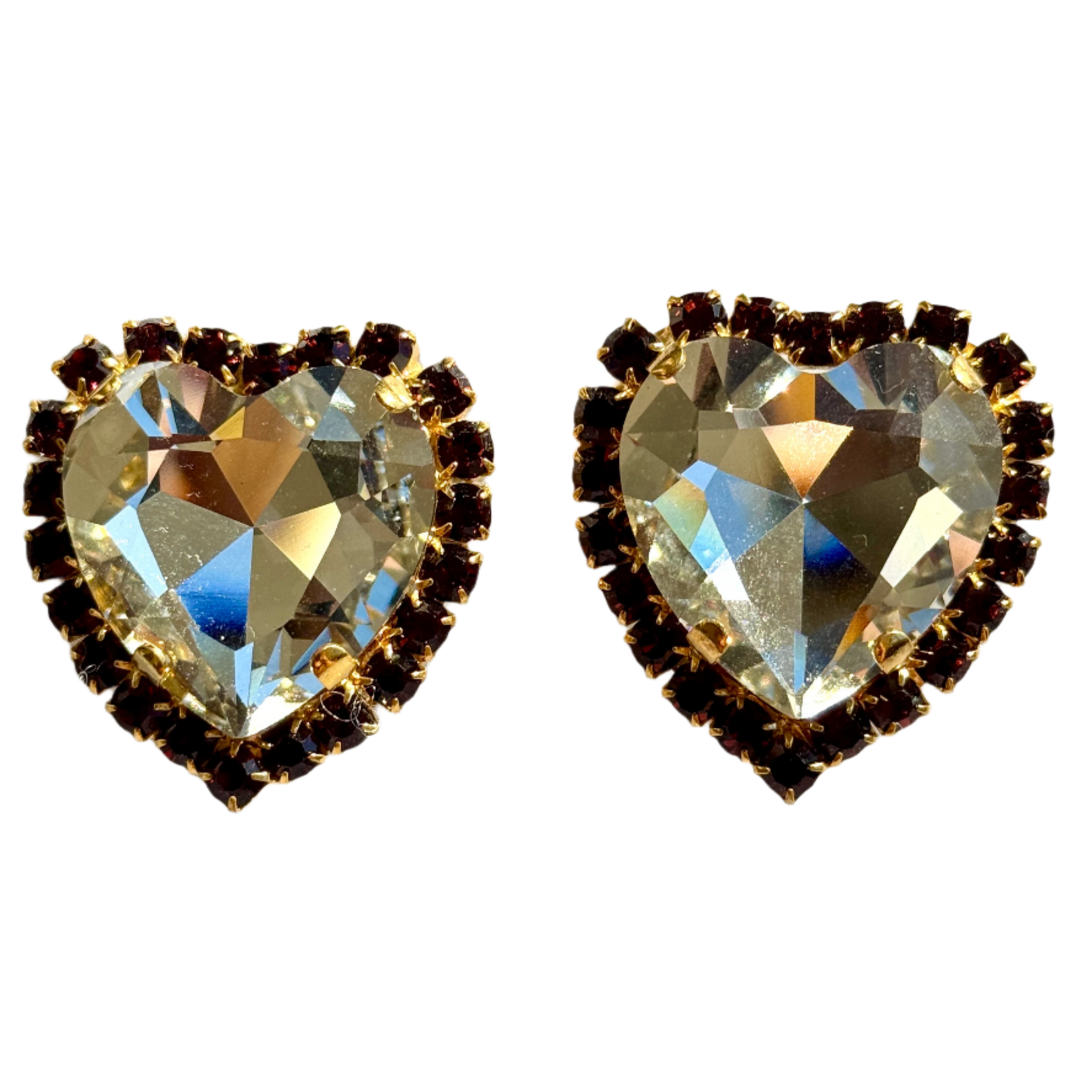 Lina Red Heart Earrings
