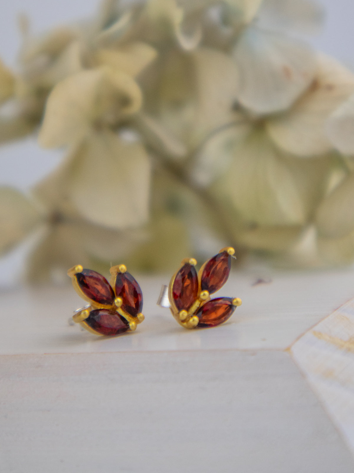 Tri Leaf Stud Earrings