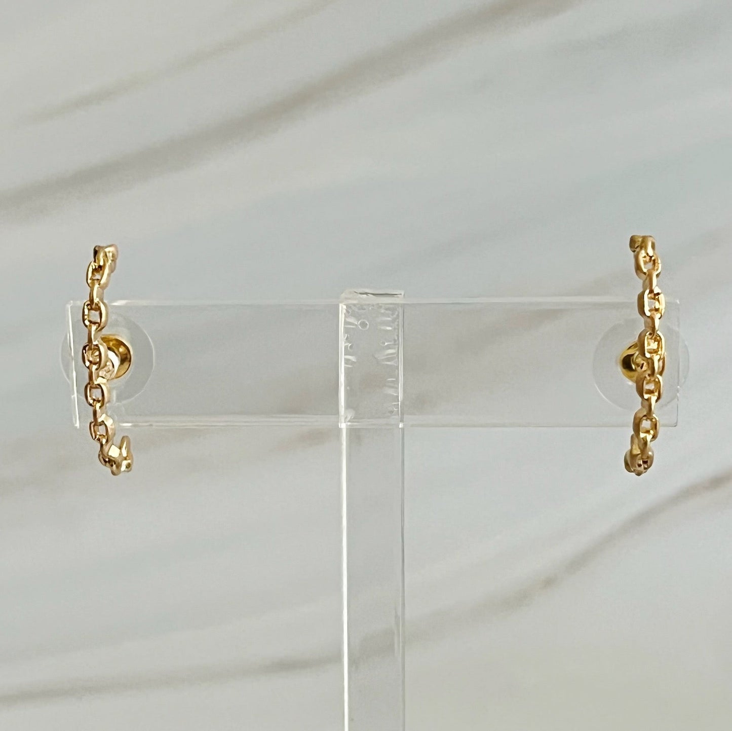 Chain C Shape Post Earrings