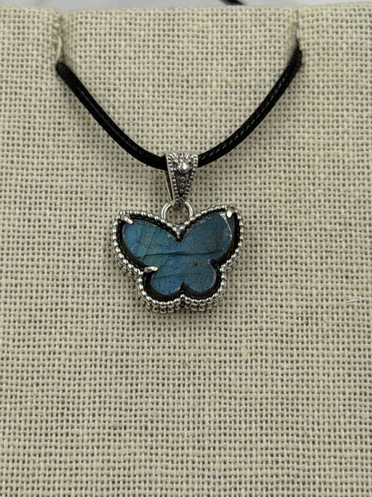 Sterling Silver Butterfly Labradorite Pendant