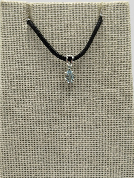 Sterling Silver Oval Aquamarine Pendant