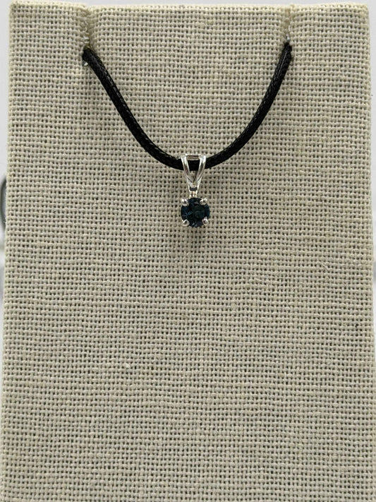 Sterling Silver Round London Blue Topaz Pendant
