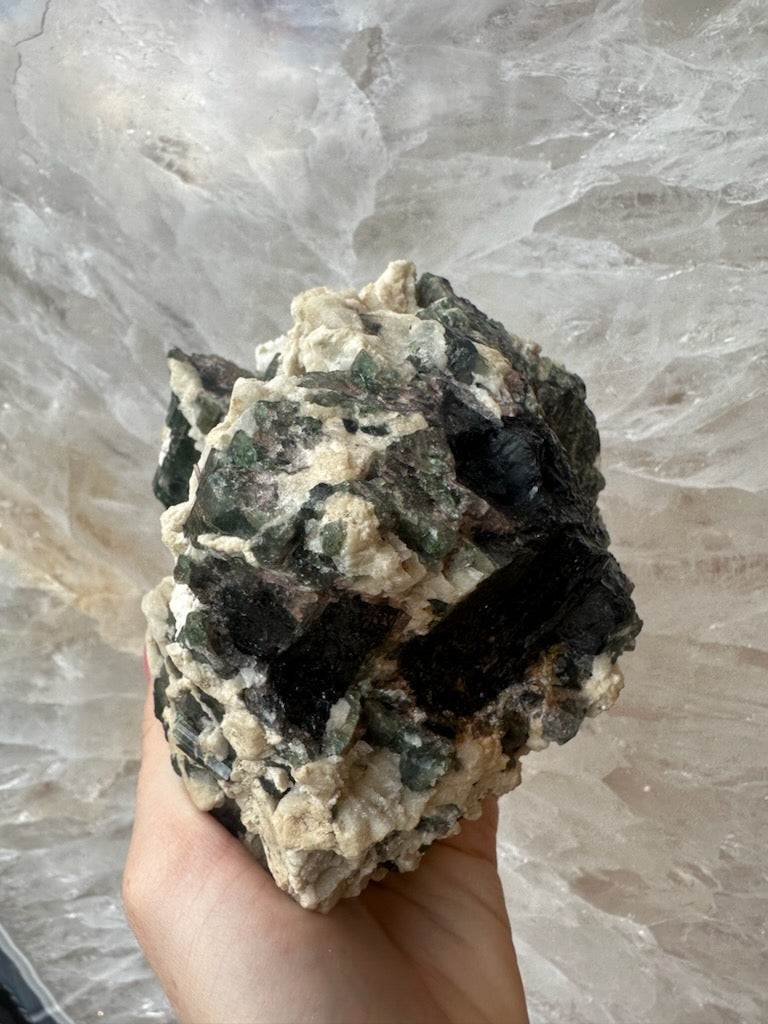 Tourmalinated Albite Cluster 1.1 kg