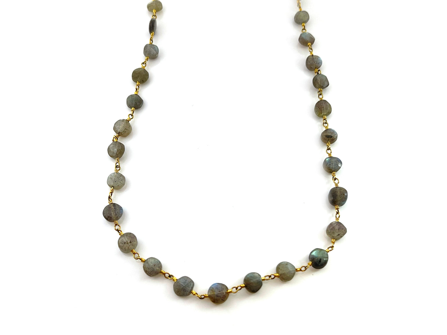 Labradorite Necklace – 14k Gold Filled, Hand-Wrapped, 19 Inch