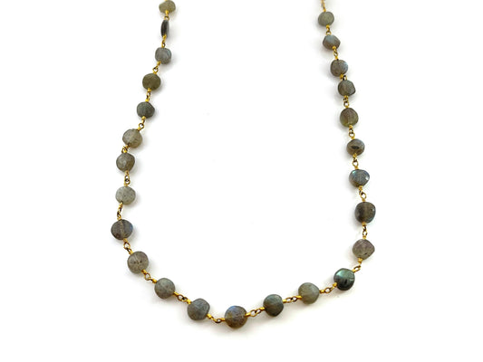 Labradorite Necklace – 14k Gold Filled, Hand-Wrapped, 19 Inch