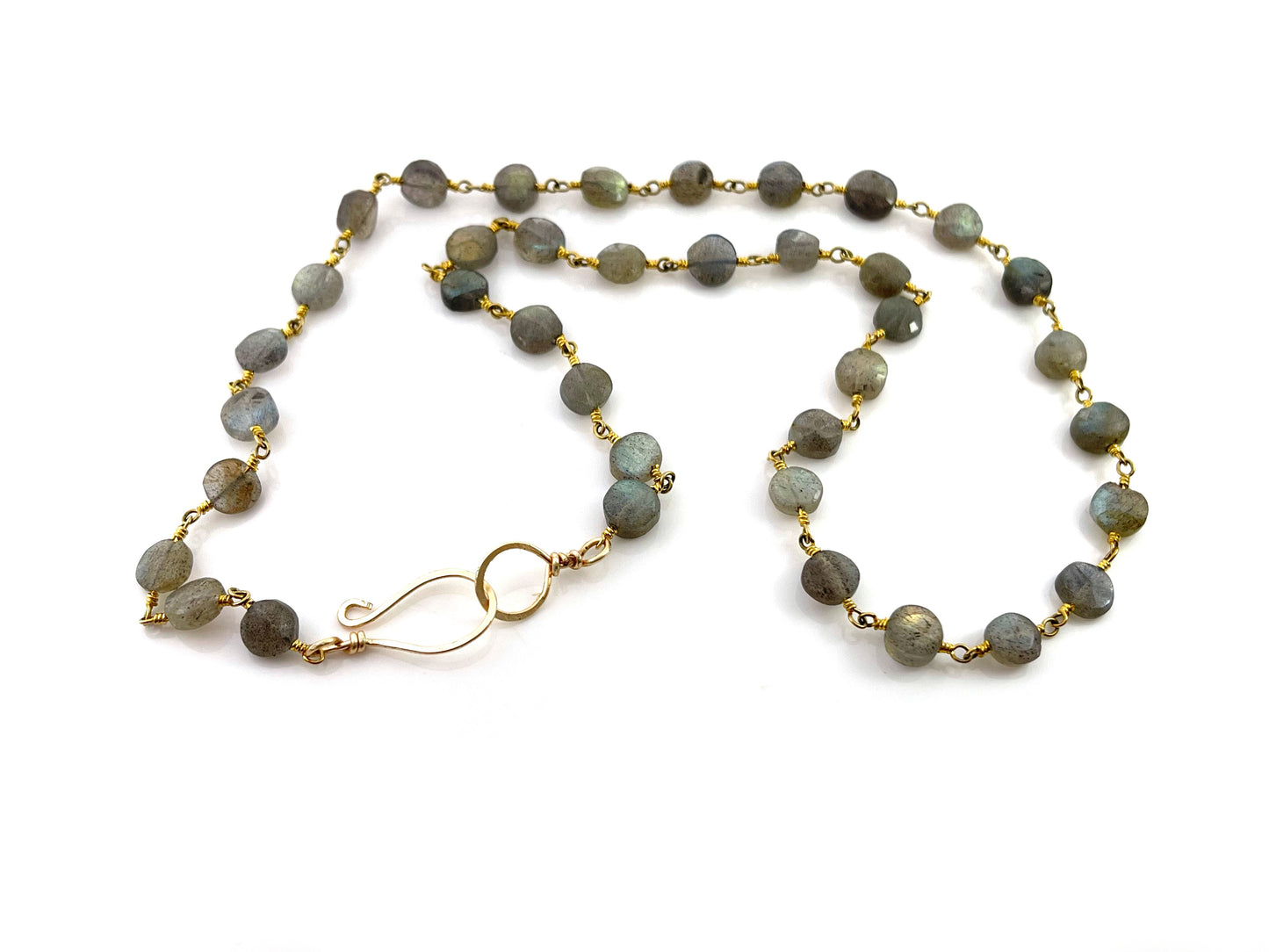 Labradorite Necklace – 14k Gold Filled, Hand-Wrapped, 19 Inch