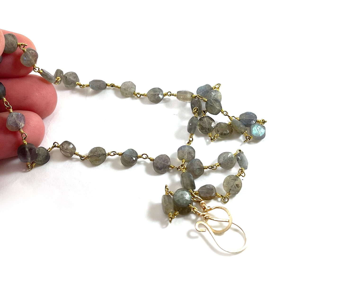 Labradorite Necklace – 14k Gold Filled, Hand-Wrapped, 19 Inch