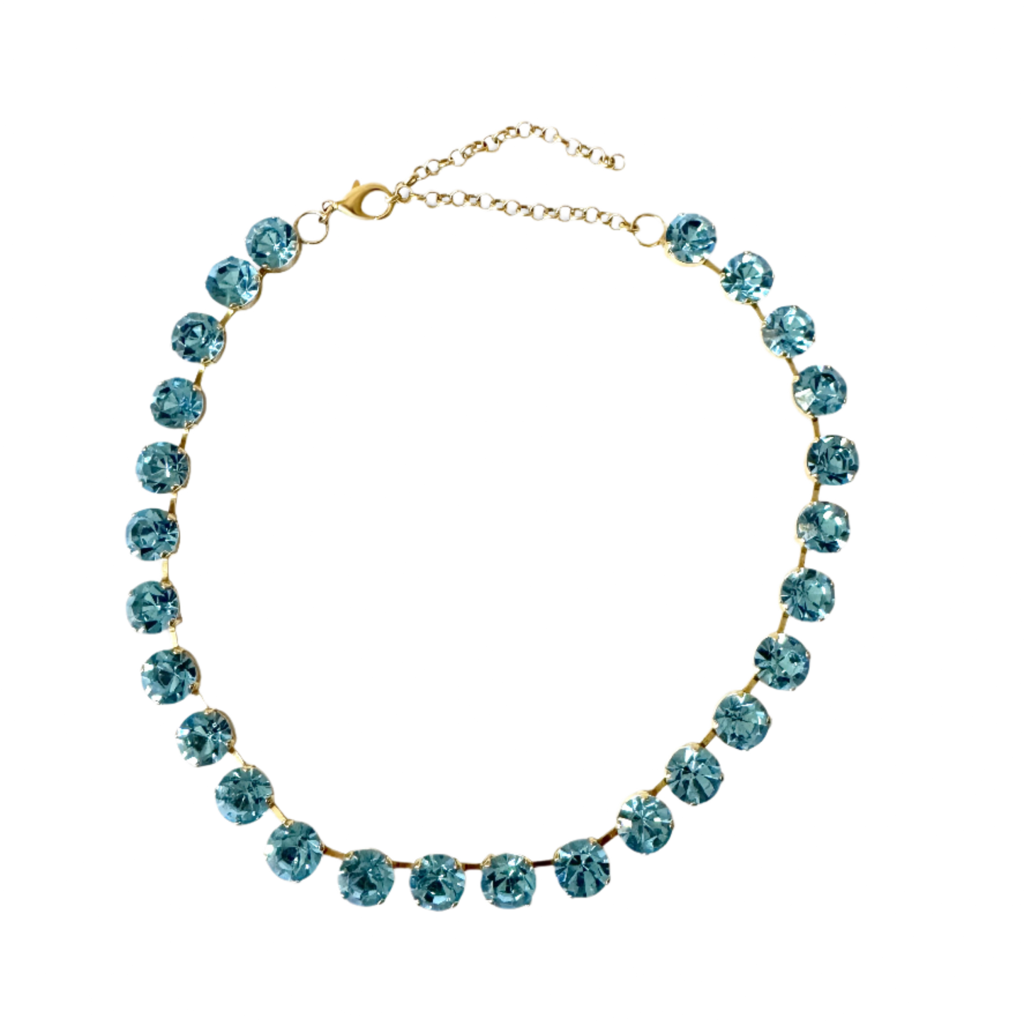Daphne  Aqua Crystal Riviera Necklace