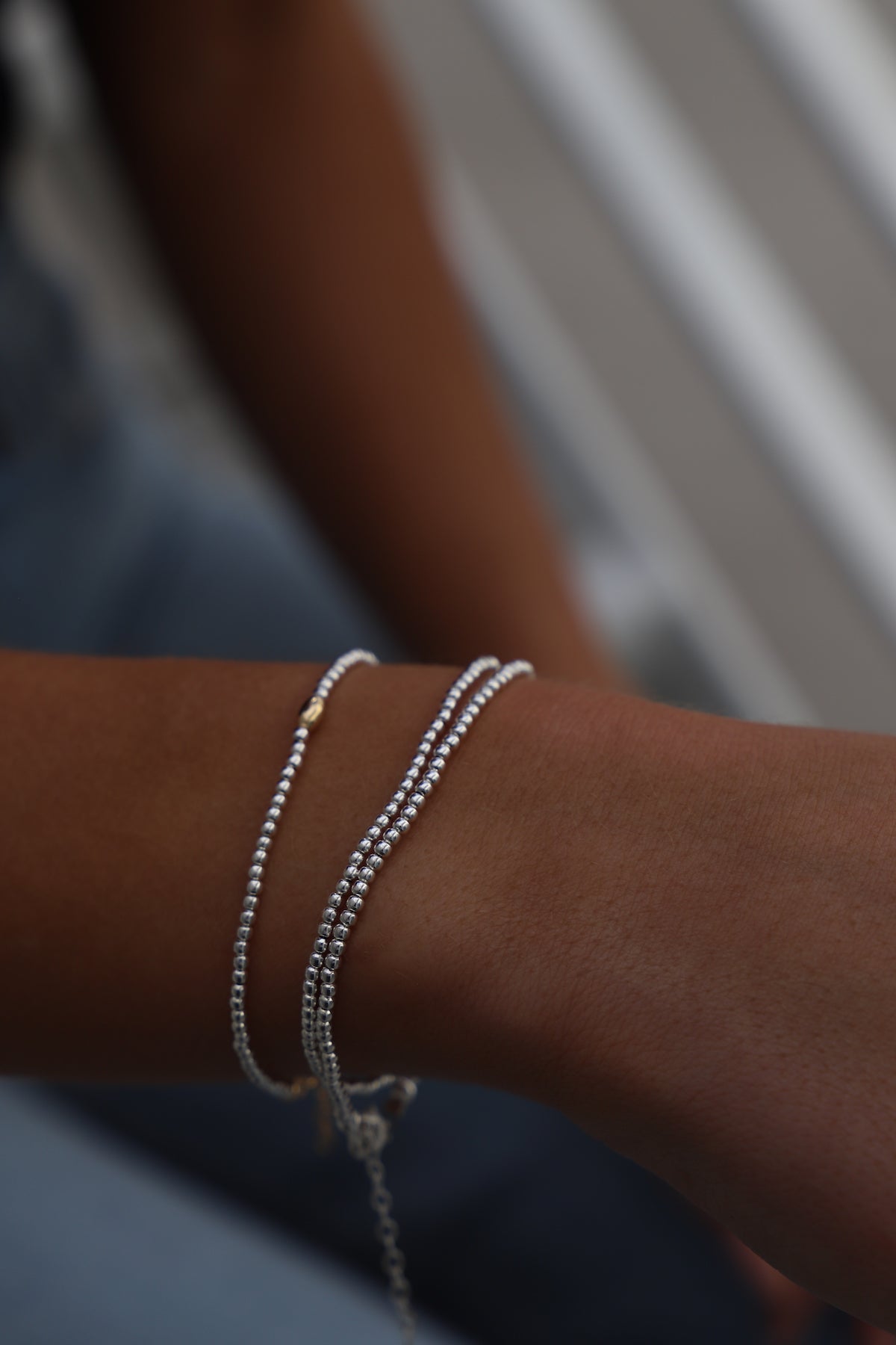 STERLING SILVER DOUBLE WRAP BRACELET