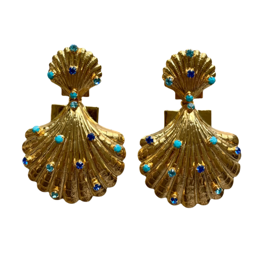 Gigi Blue Shell Earrings
