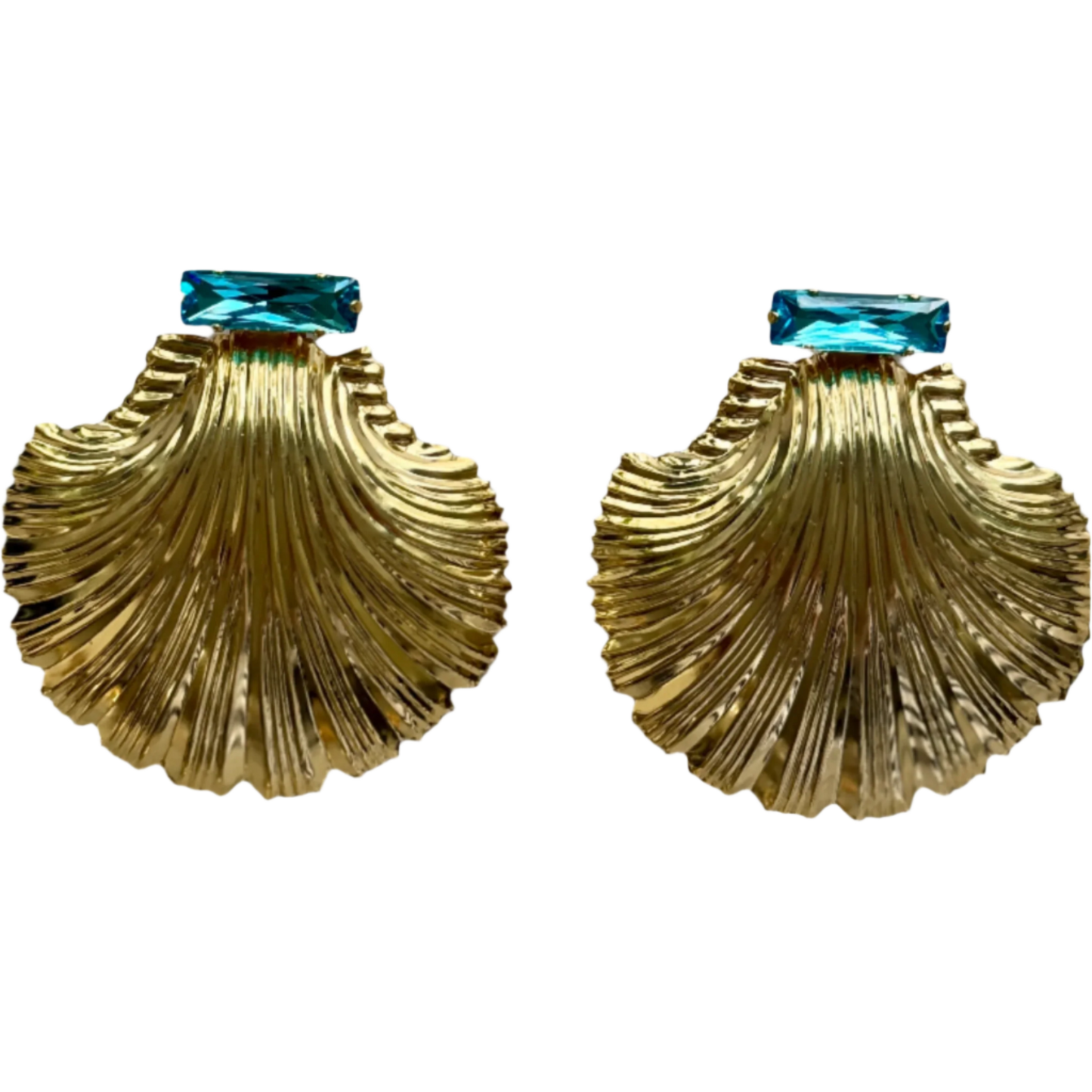 Ariel Aqua Shell Earrings