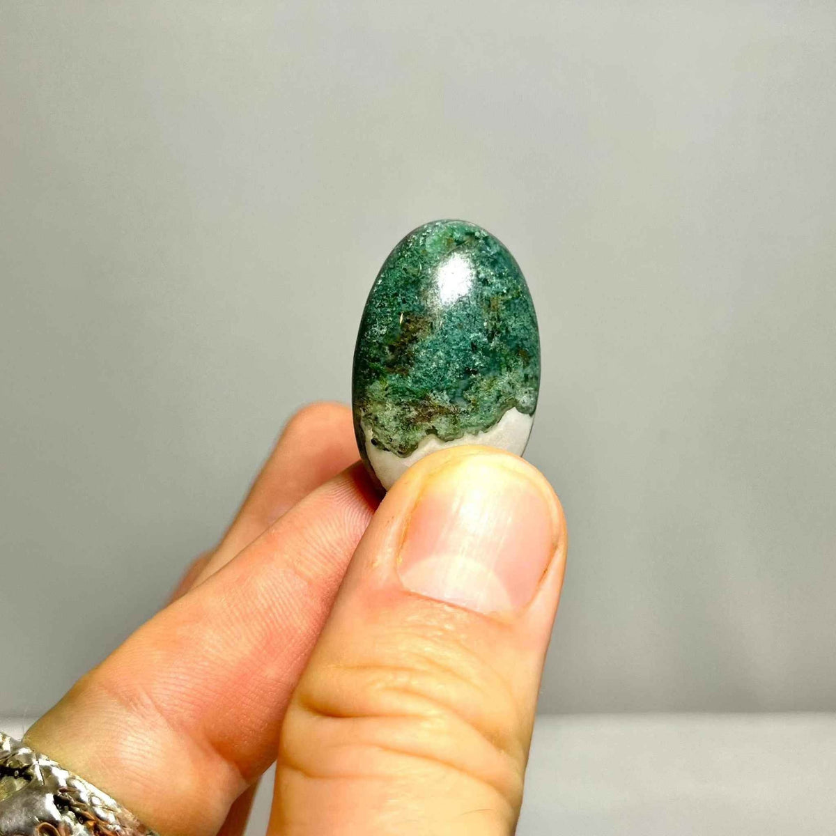 Moss Agate Tumbled Pocket Stone