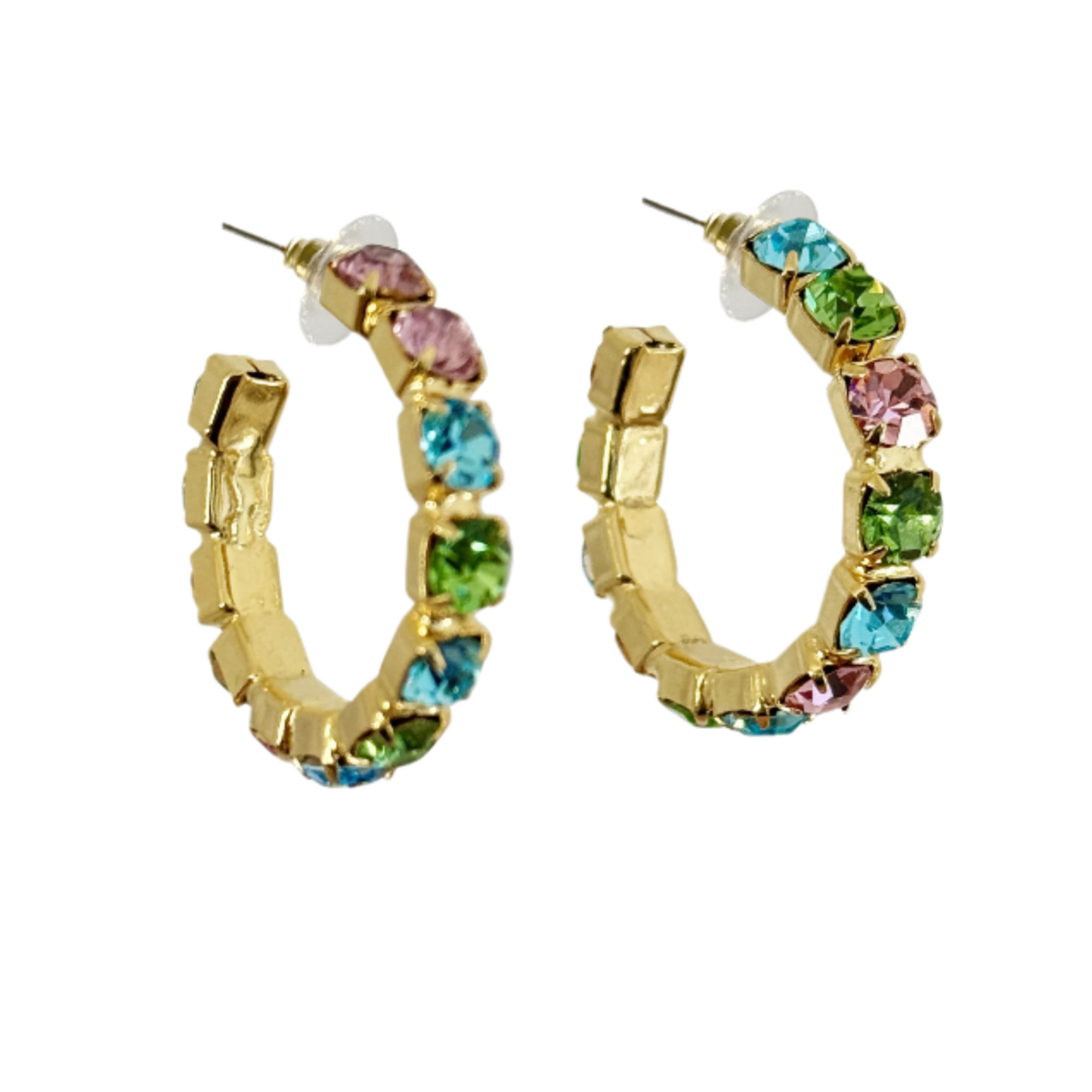 Daphne Multi Crystal Hoops