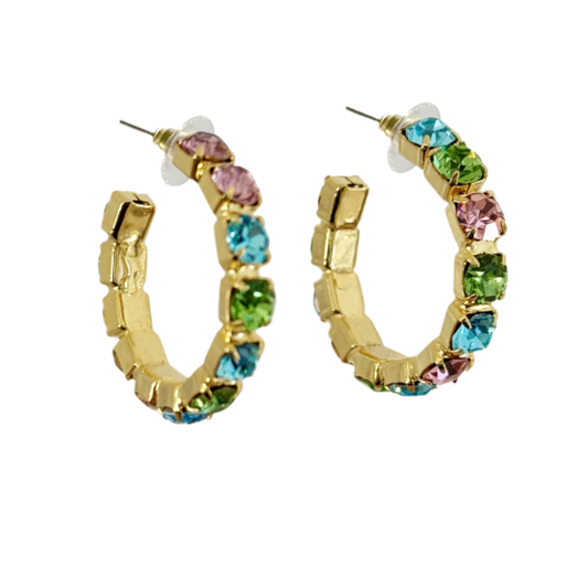 Daphne Multi Crystal Hoops