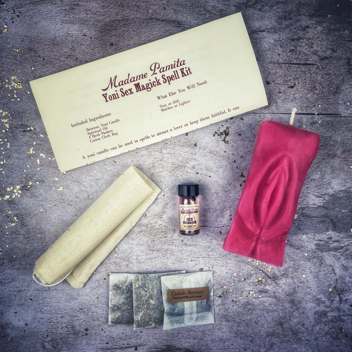 Yoni Sex Magick Candle Spell Kit - Passion, Attraction & Sexual Power