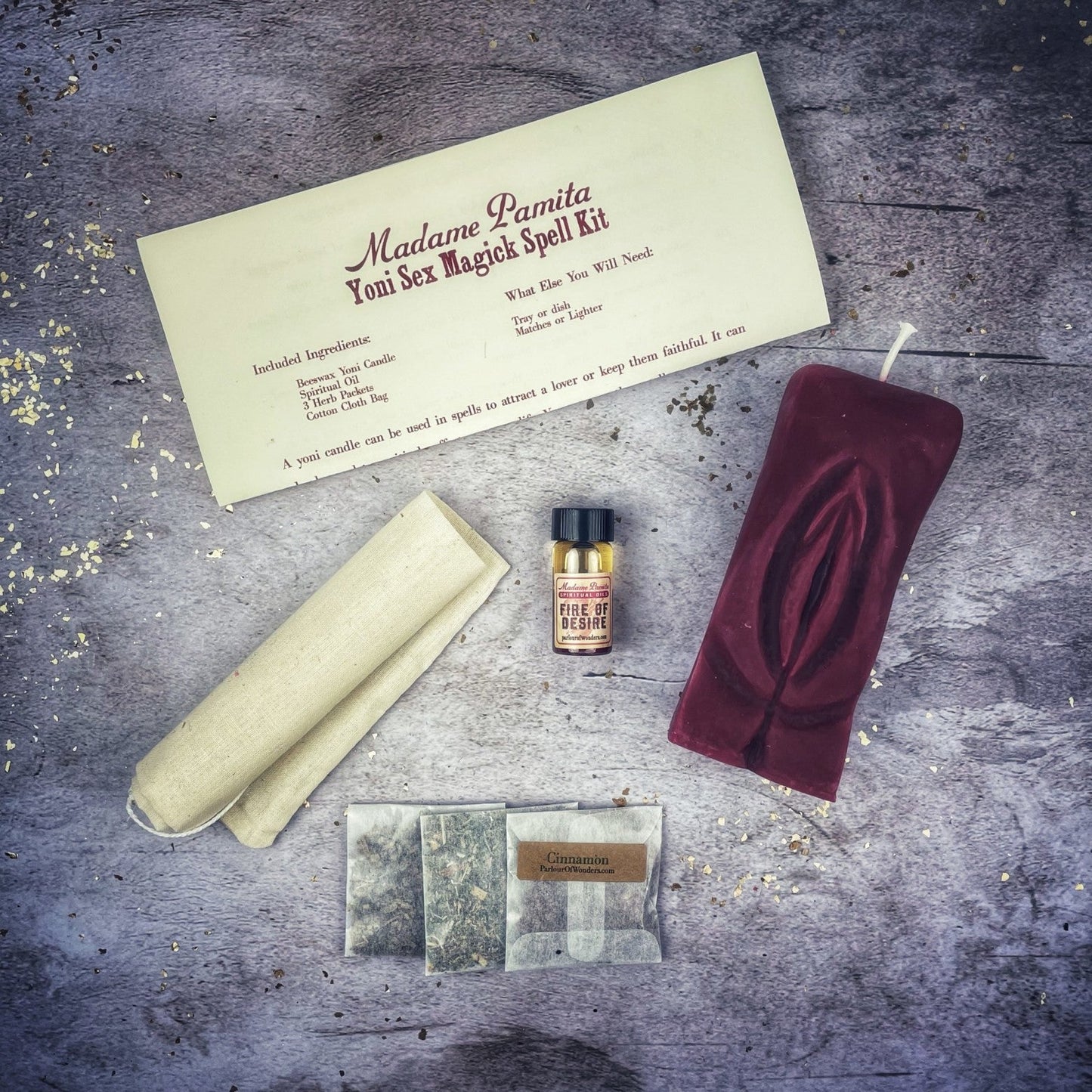 Yoni Sex Magick Candle Spell Kit - Passion, Attraction & Sexual Power