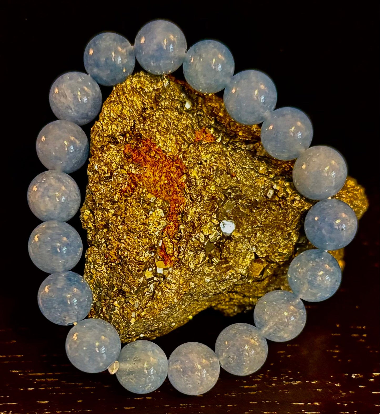 Natural Aquamarine Beaded Bracelet – Embrace tranquility and clarity