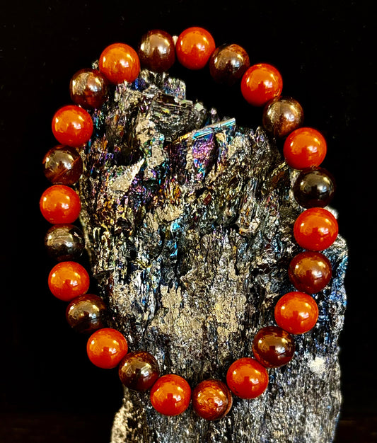 Powerful Protection Bracelet – Red Tiger Eye & Natural Stone Healing Bracelet